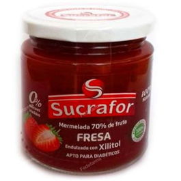 SUCRAFOR Mermelada De Fresa 70% Fruta 0% Azucar Con Xilitol Ecológico 260Gr