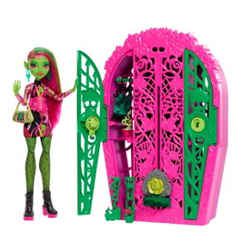 Monster High Muñeca Venus McFlytrap con Set Armario Skulltimate Secrets - Jardín Misterioso Midnight Garden Hyt75, Juego de Revelación con Sorpresas, Edad +4 años, Idioma Español