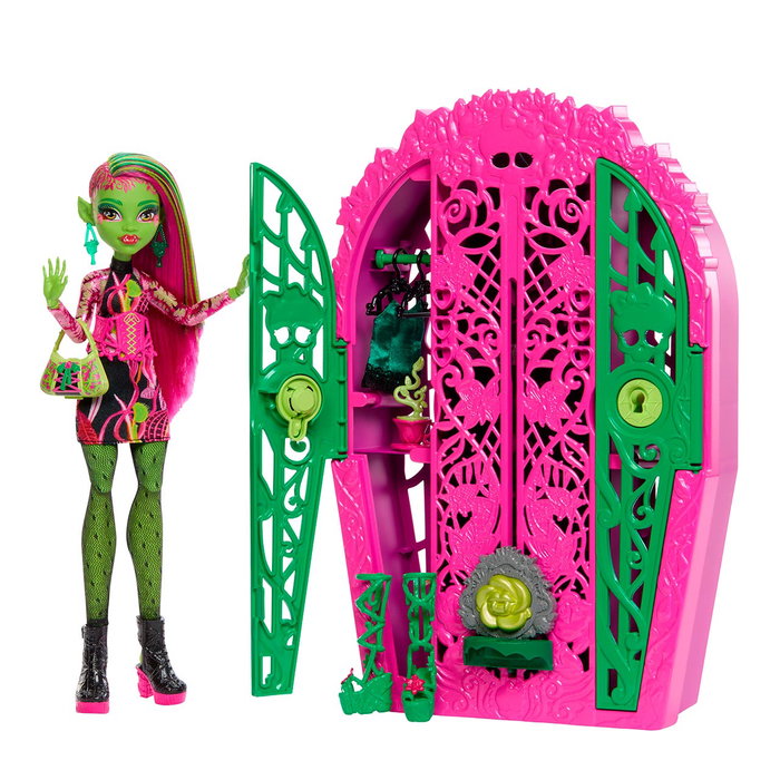 Monster High Muñeca Venus McFlytrap con Set Armario Skulltimate Secrets - Jardín Misterioso Midnight Garden Hyt75, Juego de Revelación con Sorpresas, Edad +4 años, Idioma Español Monster High Muñeca Venus McFlytrap con Set Armario Skulltimate Secrets - Jardín Misterioso Midnight Garden Hyt75, Juego de Revelación con Sorpresas, Edad +4 años, Idioma Español