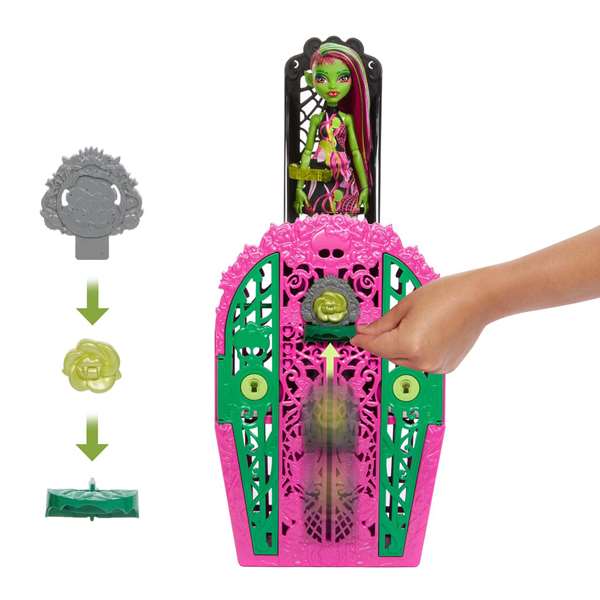 Mattel Muñeca Monster High Venus con Armario Incluye Ropa y Accesorios