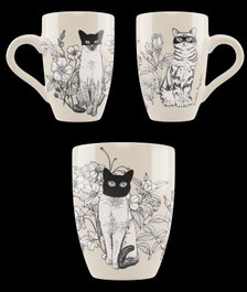 TANTANFAN Taza extra grande 'tres gatos'