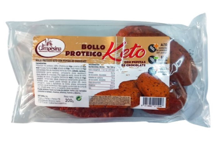 LA CAMPESINA Bollo Proteico Keto con Pepitas de Chocolate