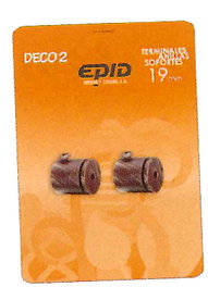 2 Soportes Barra 19 mm Pasillo Cilíndrico Negro