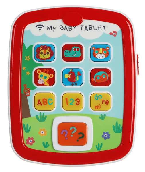 Creaciones Llopis Tablet Educativa Infantil con Sonidos de Animales y Números, 5 Idiomas (Español, Portugués, Francés, Italiano, Inglés), Sin Pilas, para Bebés +0 Meses