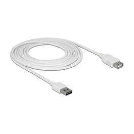 DeLOCK Cable de extensión EASY-USB 2.0 USB A a USB A, 3 m, Blanco