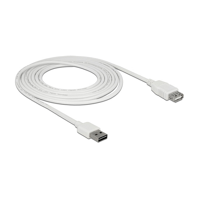 DeLOCK Cable de extensión EASY-USB 2.0 USB A a USB A, 3 m, Blanco DeLOCK Cable de extensión EASY-USB 2.0 USB A a USB A, 3 m, Blanco
