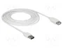 DeLOCK 85201 Cable de extensión EASY-USB 2.0 USB tipo A macho a USB tipo A hembra, 3 m, Blanco