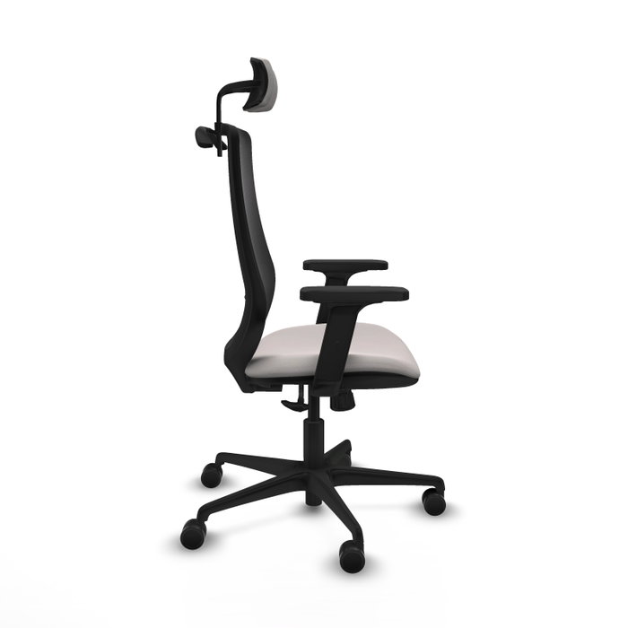 PIQUERAS Y CRESPO Silla de oficina Mardos con mecanismo Sincro, Blanco/Negro