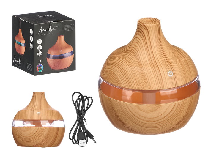 Acorde Humidificador Redondo Eléctrico Color Madera 11.5x11.5x11.5 cm (Set de 12) Acorde Humidificador Redondo Eléctrico Color Madera 11.5x11.5x11.5 cm (Set de 12)
