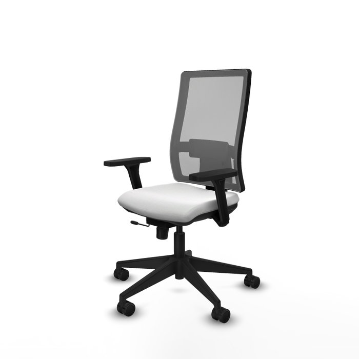 PIQUERAS Y CRESPO Silla de oficina Horna con mecanismo Sincro/Traslack, Blanco y Gris