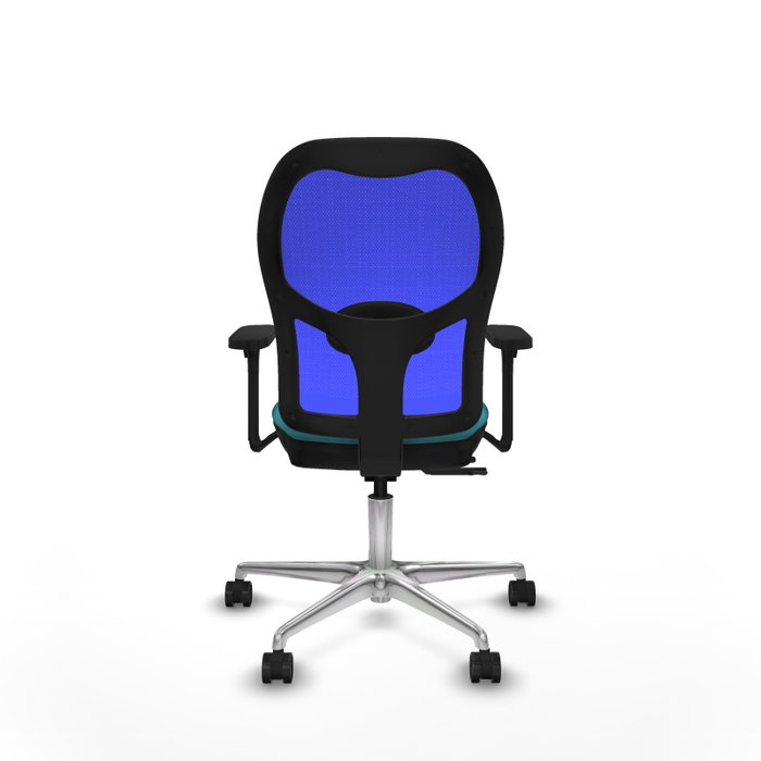 PIQUERAS Y CRESPO Silla de oficina Jorquera con mecanismo Sincro/Traslack, Tela Turquesa y Malla Azul