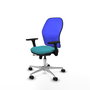 PIQUERAS Y CRESPO Silla de oficina Jorquera con mecanismo Sincro/Traslack, Tela Turquesa y Malla Azul