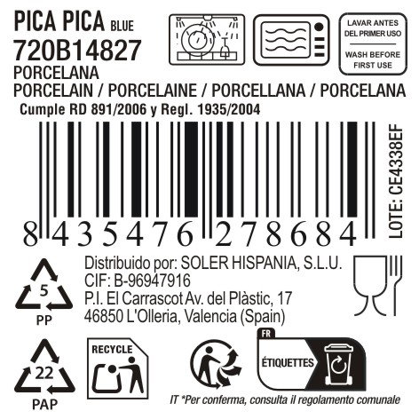 La Mediterranea Bol Aperitivo Oval PICA-PICA Azul