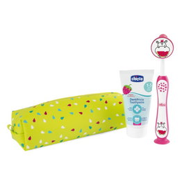 CHICCO Set Dental Rosa Hippo 36M+