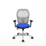 PIQUERAS Y CRESPO Silla de oficina Jorquera con mecanismo Sincro/Traslack, Azul y Blanco