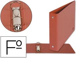 Liderpapel Carpeta de 2 anillas 25mm Folio Apaisado en Cartón Color Cuero