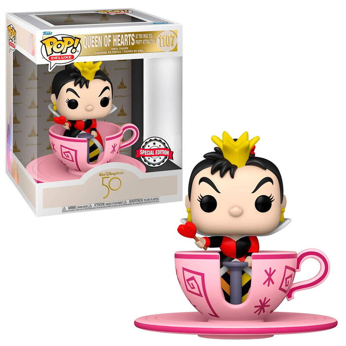 Funko Figura POP Walt Disney World 50th Queen of Hearts at Mad Tea Party Exclusive Edición Exclusiva