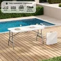 Mesa Plegable 150 cm 6 Personas Aucune Acero con Recubrimiento en Polvo para Interior y Exterior