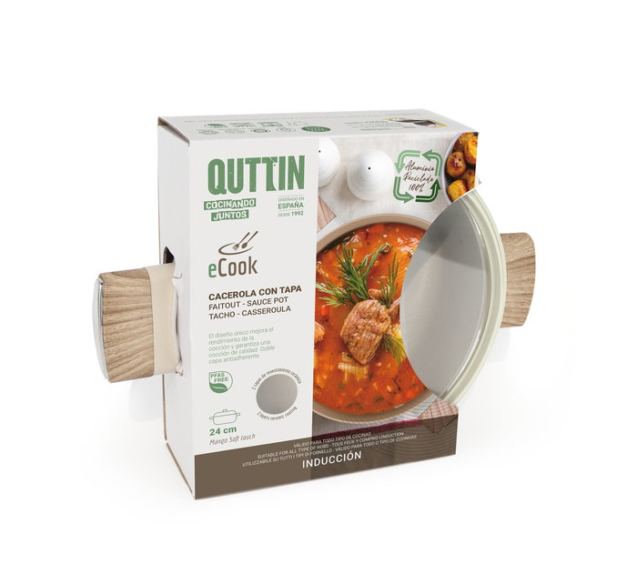Quttin Cacerola Ecook con Tapa 24 cm (4 Unidades)