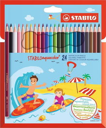 STABILO AQUACOLOR Lápices de colores acuarelables estuche de 24 unidades