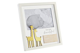 DKD Home Decor Marco Foto Baby safari 22 Blanco Natural MDF Cristal 2 x 20 x 19 cm (6 Unidades)