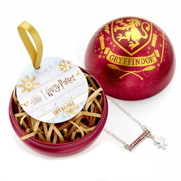THE CARAT SHOP Colgante Gryffindor + Bola de Navidad Harry Potter con Cadena Ajustable 40cm y Bola 8.5cm