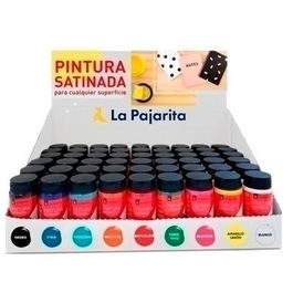la Pajarita Pintura Satinada Bote 35ml Colores Surtidos Expositor Sobremesa 54 Ud