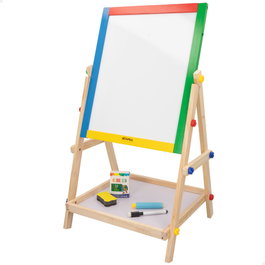Color Baby Pizarra de madera WOOMAX de doble cara con accesorios