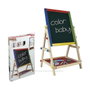 Color Baby Pizarra de dos caras blanca y negra de madera 37,5x65cm con accesorios