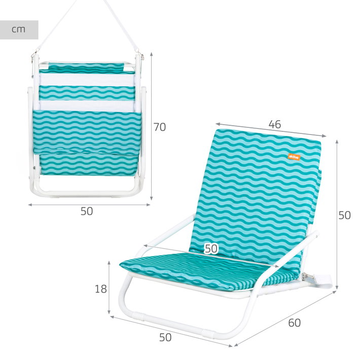 AKTIVE Silla de playa plegable con bandolera AKTIVE Silla de playa plegable con bandolera