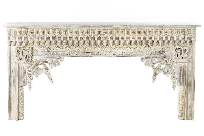 DKD Home Decor Consola Indio Blanco 150 x 41 x 76 cm