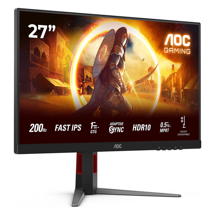 AOC Monitor Gaming 27G4HA 27" Full HD 1920x1080 200Hz IPS 1ms HDMI DP Negro Rojo
