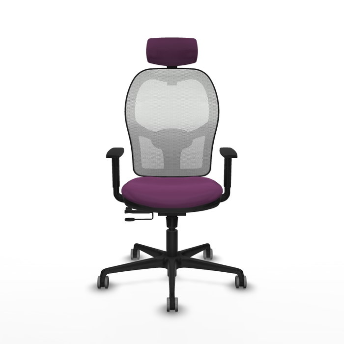 PIQUERAS Y CRESPO Silla de oficina Jorquera con mecanismo Sincro/Traslack, Morado y Blanco