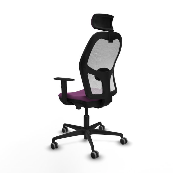 PIQUERAS Y CRESPO Silla de oficina Jorquera con mecanismo Sincro/Traslack, Morado y Blanco