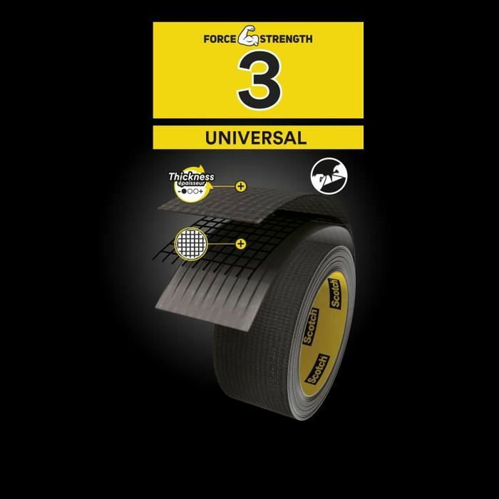 Scotch Cinta americana universal 3, negra, 48 mm x 50 m Scotch Cinta americana universal 3, negra, 48 mm x 50 m