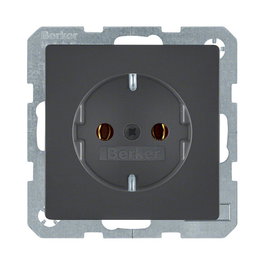 Hager 47436086 Enchufe SCHUKO Tipo F Antracita 1 Toma Duroplast 250V 16A
