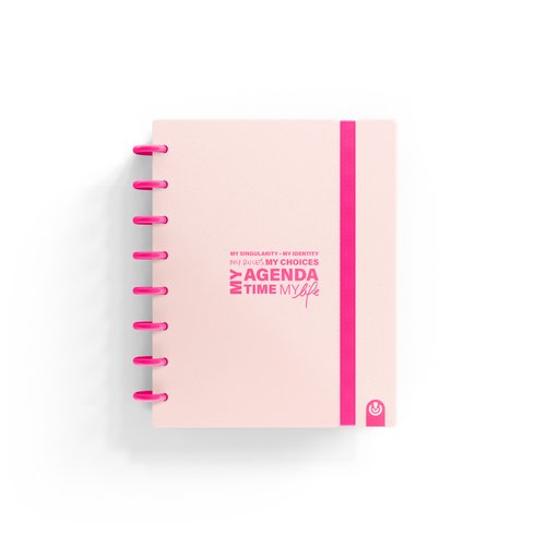 Carchivo Agenda de Discos Ingeniox Sin Fecha A5 Rosa Pastel Neón