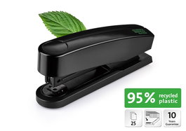 Novus Grapadora Harmony B2 Re+New 25H Negro, Grapadora Sostenible para Hogar y Oficina con Mecanismo de Metal y Plástico Reciclado, Incluye 200 Grapas 24/6 DIN Super