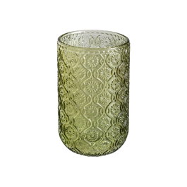 Ixia Vaso Verde de Cristal Decoración 8 x 8 x 12,70 cm