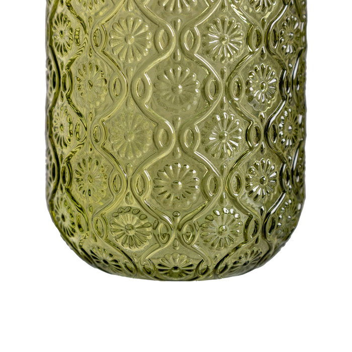 Ixia Vaso Verde de Cristal Decoración 8 x 8 x 12,70 cm
