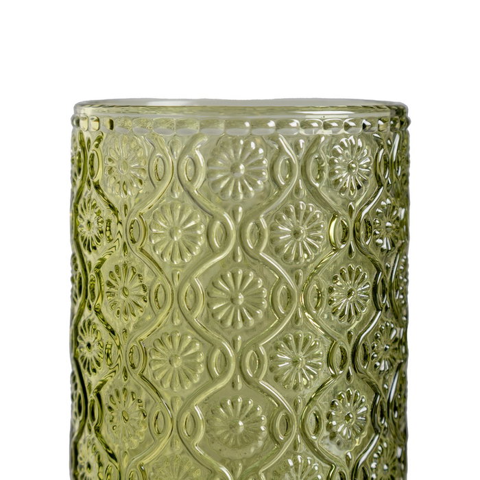 Ixia Vaso Verde de Cristal Decoración 8 x 8 x 12,70 cm