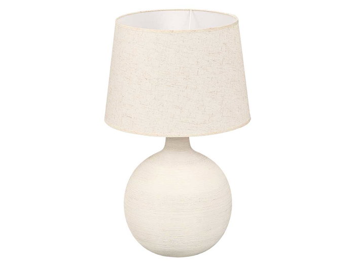 Giftdecor Lámpara Rayas Blanca 52 cm de Cerámica y Tela E27 IP20 (Set de 2)