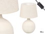 Giftdecor Lámpara Rayas Blanca 52 cm de Cerámica y Tela E27 IP20 (Set de 2)