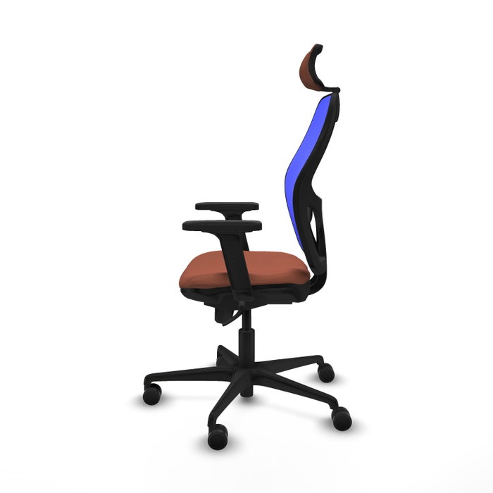 PIQUERAS Y CRESPO Silla de oficina Jorquera con mecanismo Sincro, Marrón y Azul