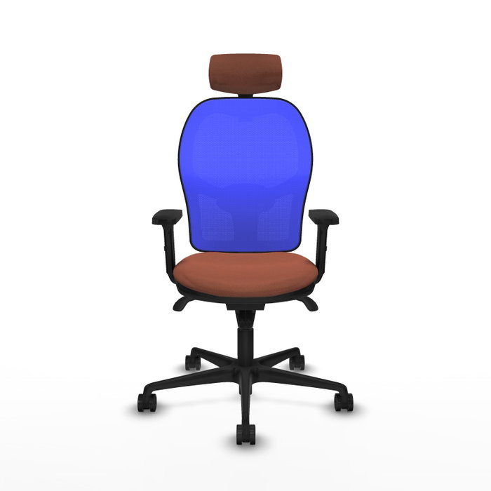 PIQUERAS Y CRESPO Silla de oficina Jorquera con mecanismo Sincro, Marrón y Azul