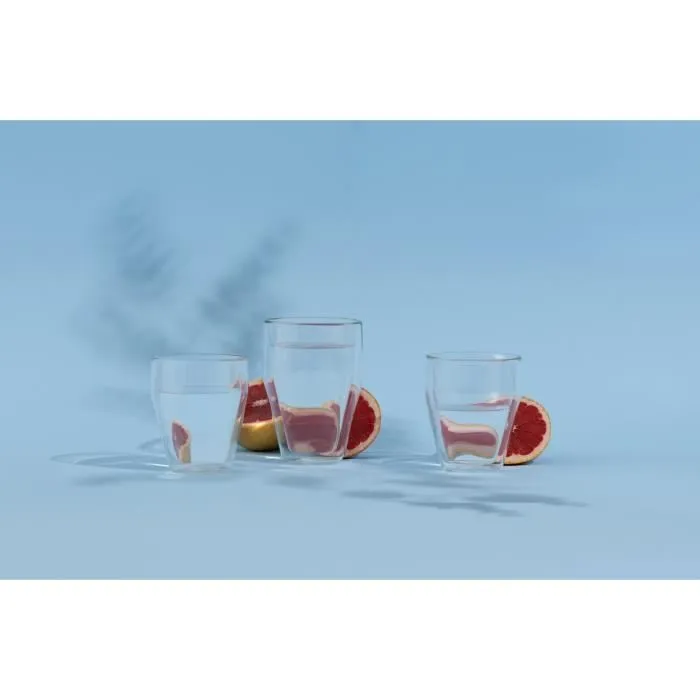 Bodum 0699965256753 Juego de 6 Vasos Térmicos Titlis Doble Pared Transparente 0,35 l
