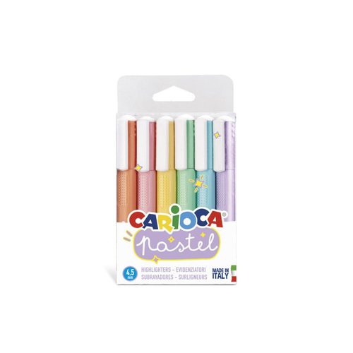 Carioca Marcador Pastel Surtido de 6 Unidades con Punta Biselada
