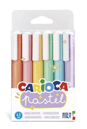 Carioca Marcador Pastel Punta Biselada - Bolsa PVC de 6 Colores