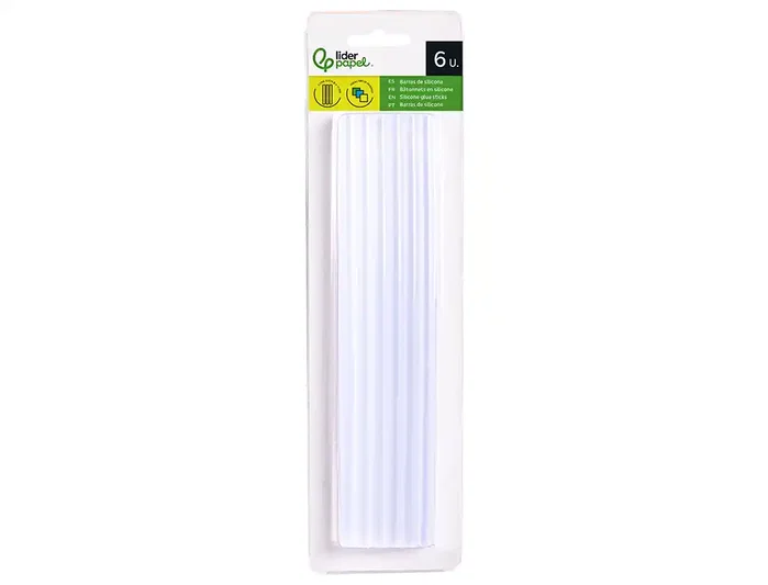 Liderpapel Barra Termofusible Silicona 11mm x 200mm Blister 6 Unidades Uso Bricolaje Pistola Cola Liderpapel Barra Termofusible Silicona 11mm x 200mm Blister 6 Unidades Uso Bricolaje Pistola Cola