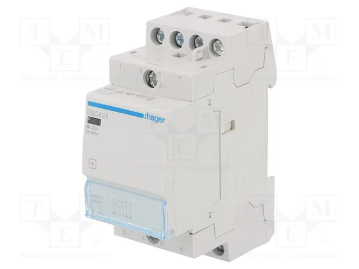 HAGER Contactor ESC 4-polar de instalación 25A 230VAC HAGER Contactor ESC 4-polar de instalación 25A 230VAC